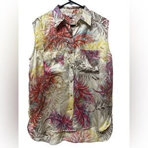 CAbi silk floral tank top blouse